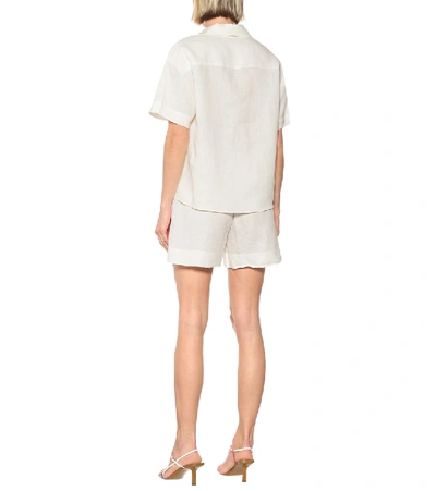 Shop Asceno Prague Linen Shirt In White