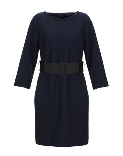 Shop Antonelli Short Dress In Dark Blue