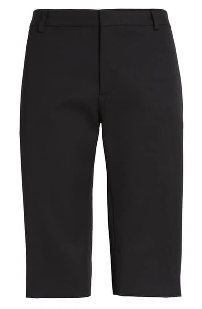 Shop Saint Laurent Wool Tuxedo Bermuda Shorts In Nero
