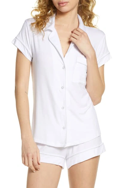 Shop Eberjey 'gisele' Shorty Pajamas In White/ Wate