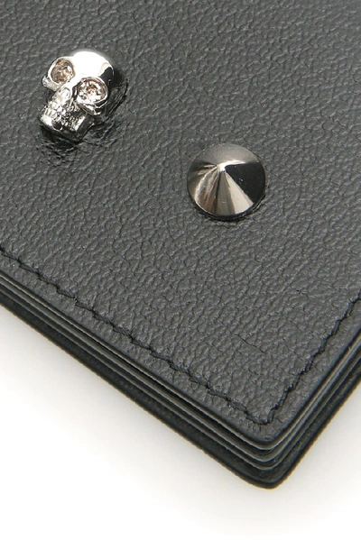 Shop Alexander Mcqueen Skull Stud Chain Strap Wallet In Black