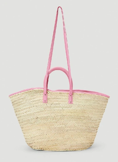 Shop Jacquemus Soleil Woven Basket Bag In Pink