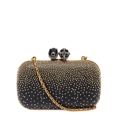 Shop Alexander Mcqueen Studded Two Ring Clutch Bag In Black