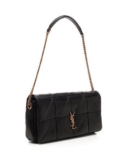 Shop Saint Laurent Jamie Quilted Shoulder Bag In Black