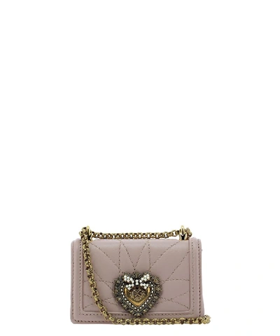 Shop Dolce & Gabbana Micro Devotion Shoulder Bag In Pink