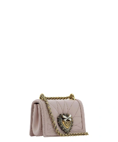 Shop Dolce & Gabbana Micro Devotion Shoulder Bag In Pink