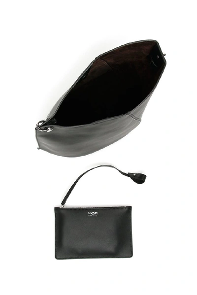 Shop Lanvin Hook Shoulder Bag In Black