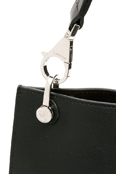 Shop Lanvin Hook Shoulder Bag In Black