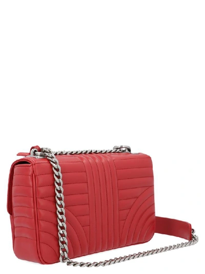 Shop Prada Diagramme Medium Shoulder Bag In Red