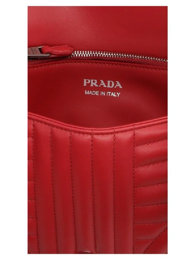 Shop Prada Diagramme Medium Shoulder Bag In Red