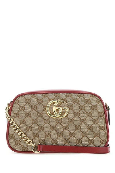 Shop Gucci Gg Marmont Small Shoulder Bag In Beige