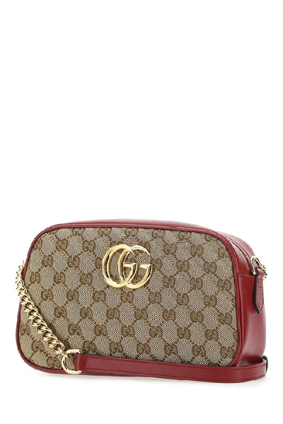 Shop Gucci Gg Marmont Small Shoulder Bag In Beige
