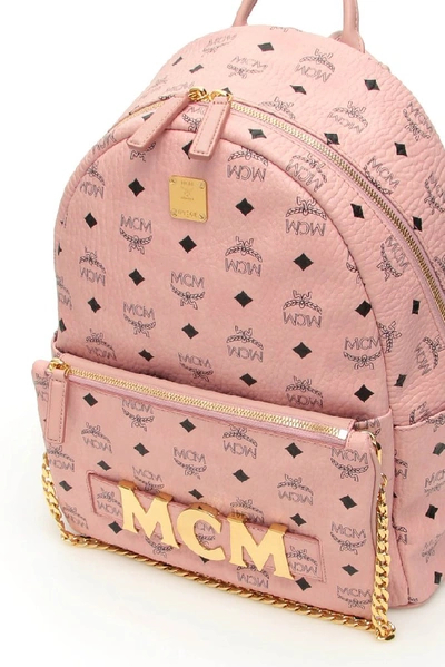 Shop Mcm Trilogie Stark Visetos Backpack In Pink