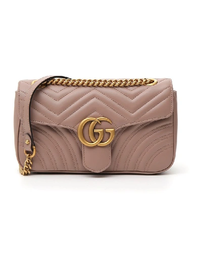 Shop Gucci Gg Marmont Shoulder Bag In Pink