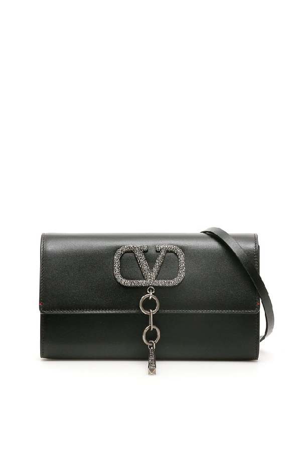 valentino clutch bag silver