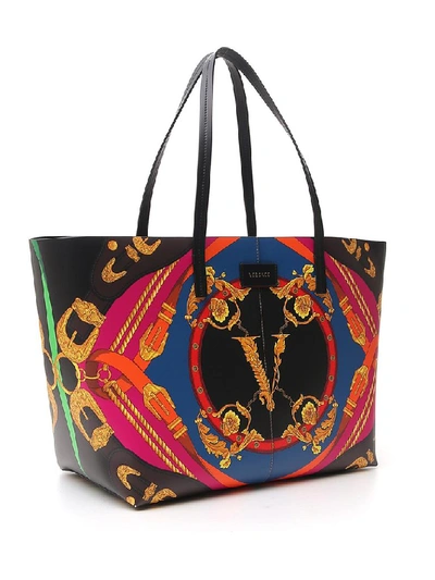 Shop Versace Printed Tote Bag In Multi