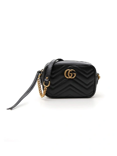 Shop Gucci Gg Marmont Camera Bag In Black