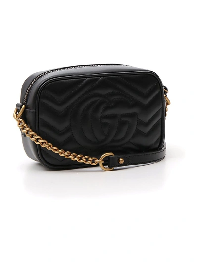 Shop Gucci Gg Marmont Camera Bag In Black