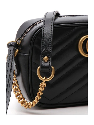 Shop Gucci Gg Marmont Camera Bag In Black
