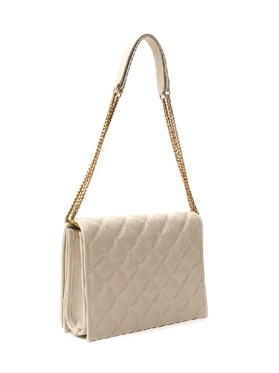 Shop Saint Laurent Becky Chain Shoulder Bag In Cream