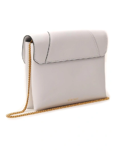 Shop Versace Virtus Chain Clutch In White