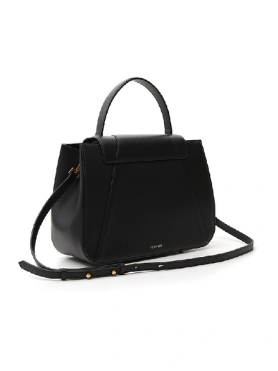 Shop Versace Virtus Top Handle Top Handle Bag In Black