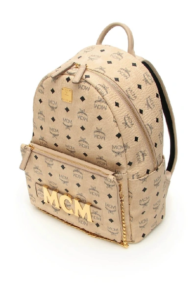 Shop Mcm Trilogie Stark Visetos Backpack In Gold