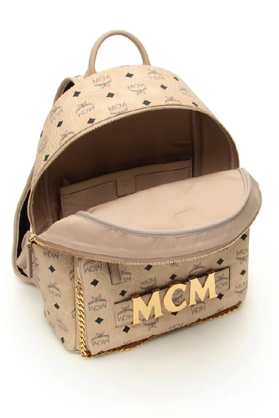 Shop Mcm Trilogie Stark Visetos Backpack In Gold