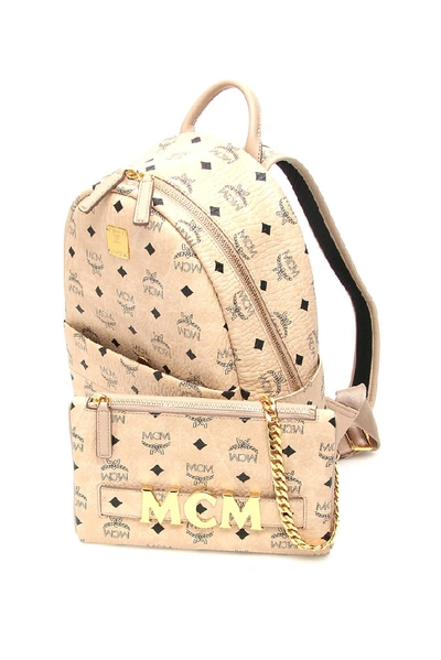 Shop Mcm Zaino Trilogie Stark Backpack In Cream