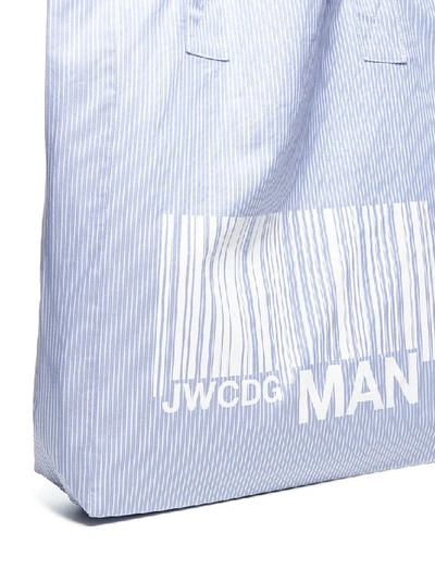 Shop Junya Watanabe Comme Des Garçons Barcode Print Tote Bag In Blue