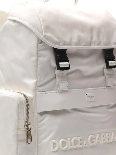Shop Dolce & Gabbana Structured Backpack In White