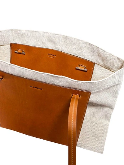 Shop Jil Sander Shopper Tote Bag In Brown