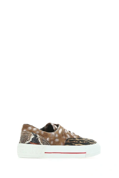 Shop Burberry Animal Print Sneakers In Multi