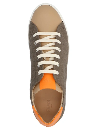 Shop Fendi Logo Monogram Lace Up Sneakers In Multi