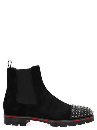 Shop Christian Louboutin Melon Spikes Ankle Boots In Black