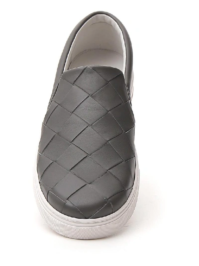 Shop Bottega Veneta Intrecciato Sneakers In Grey