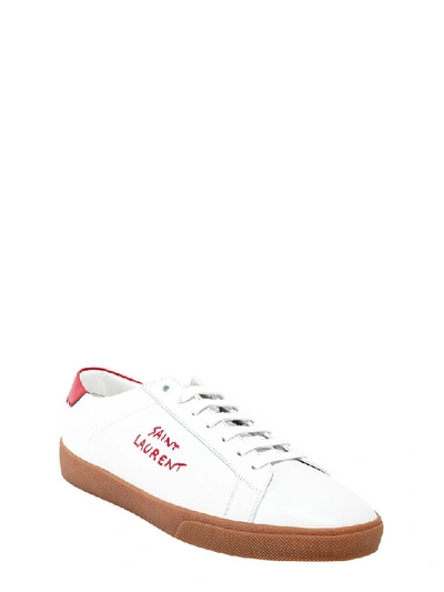 Shop Saint Laurent Court Classic Sl/06 Logo Embroidered Sneakers In White