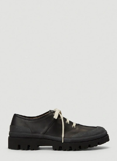 Shop Marni Lace Up Derby Shoes In Black