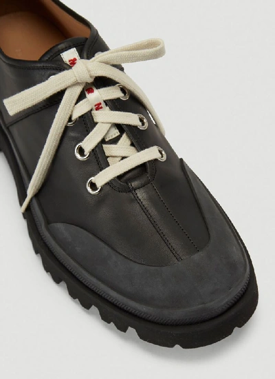 Shop Marni Lace Up Derby Shoes In Black
