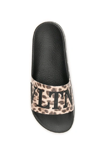 Shop Valentino Vltn Slides In Multi