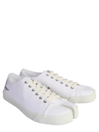 Shop Maison Margiela Back Logo Lace In White