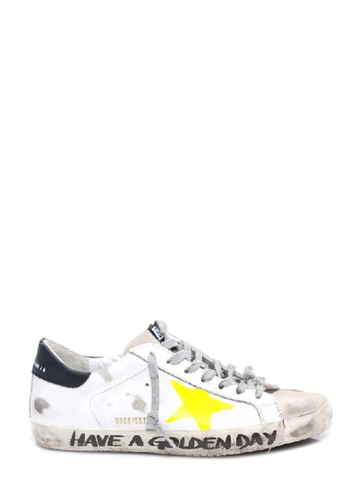 Shop Golden Goose Deluxe Brand Superstar Distressed Sneakers In Yellow