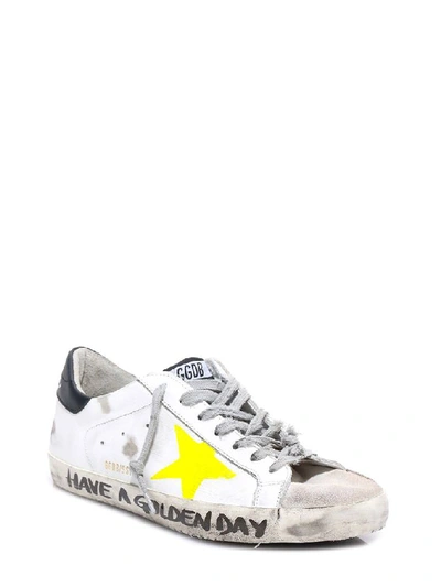 Shop Golden Goose Deluxe Brand Superstar Distressed Sneakers In Yellow