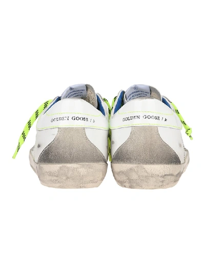 Shop Golden Goose Deluxe Brand Superstar Distressed Sneakers In White Fluo Giallo