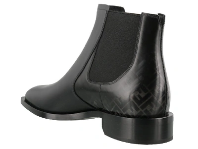 Shop Fendi Ff Logo Ankle Boots In Black