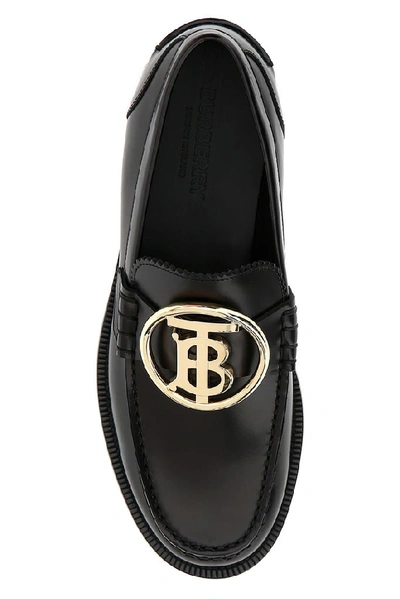 Shop Burberry Tb Logo Monogram Mocassins In Black