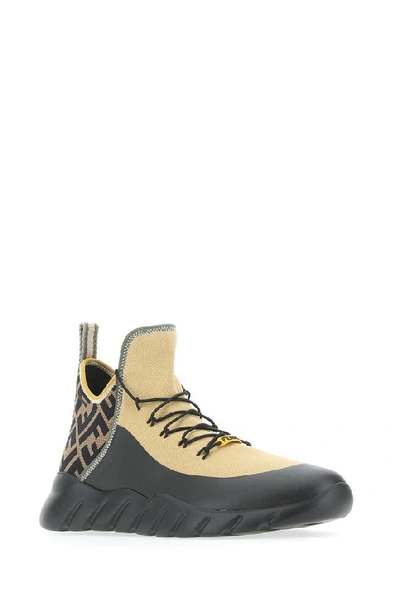 Shop Fendi Ff Contrasting Panelled Sneakers In Multi