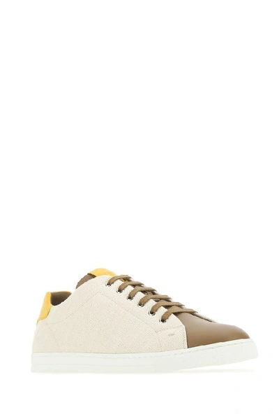 Shop Fendi Logo Monogram Lace Up Sneakers In Multi