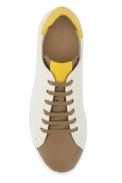 Shop Fendi Logo Monogram Lace Up Sneakers In Multi