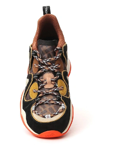 Shop Fendi Panelled Low Top Sneakers In Multi